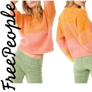 New Free People Autumn Sky Pullover Autumn Sky Combo Sweater